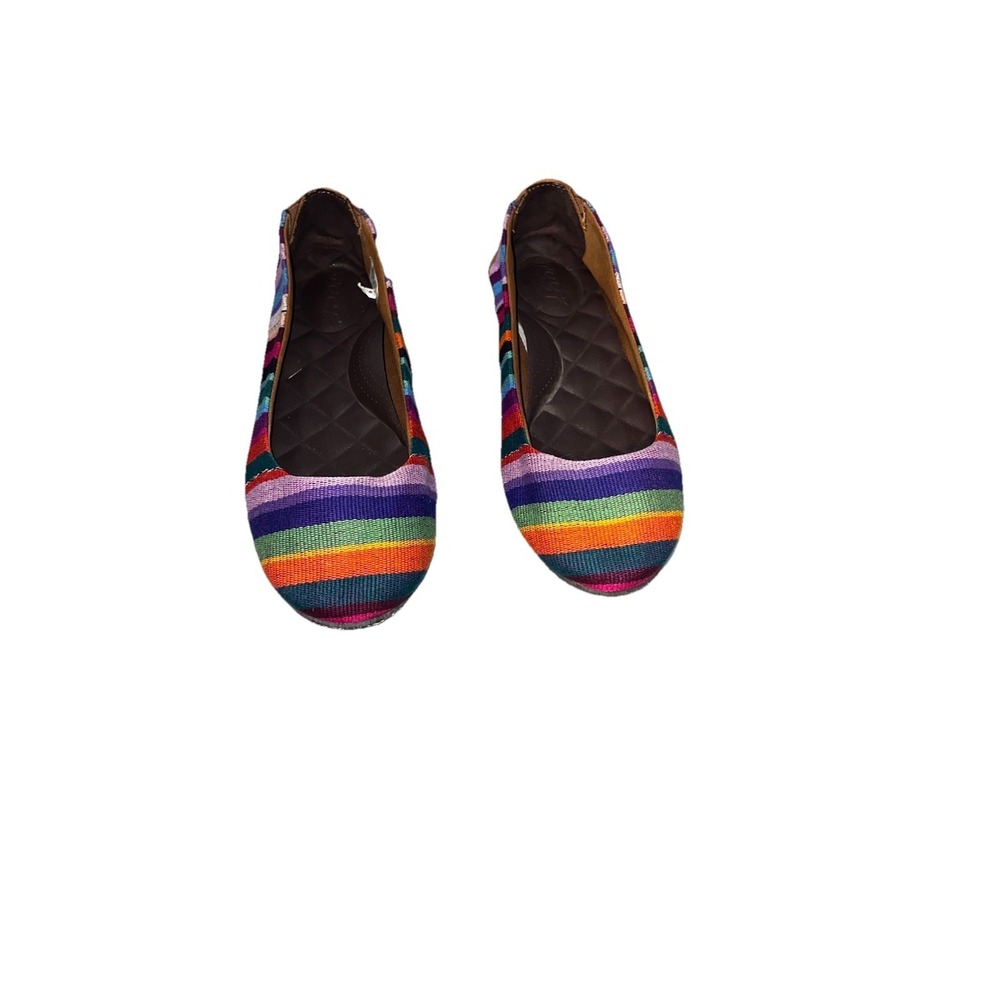 Reef Tropic Size 9 Rainbow Stripe Ballet Flats Boho Casual Colorful